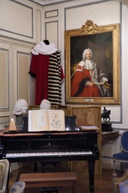 France, Seine-Maritime, Pays de Caux, Tourville sur Arques, château de Miromesnil, birthplace of the French writer Guy de Maupassant, painted portrait of Armand Thomas Hue de Miromesnil