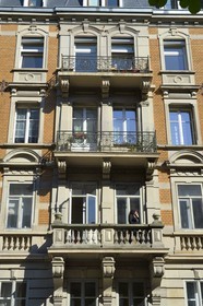 France, Bas Rhin, Strasbourg, Neustadt district dating from the german period, building in rue du General de Castelnau