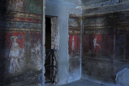 Italie, Campanie, Pompei, site archéologique classé Patrimoine Mondial de l'UNESCO, fresque de la Villa des Mystères