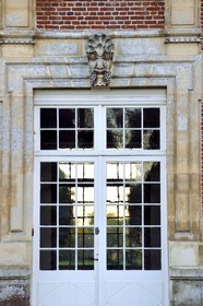 France, Seine-Maritime, Pays de Caux, Tourville sur Arques, château de Miromesnil, birthplace of the French writer Guy de Maupassant, central door of the North facade