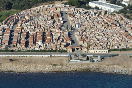 France, Corse du Sud, Ajaccio, the marine cemetery (aerial view)