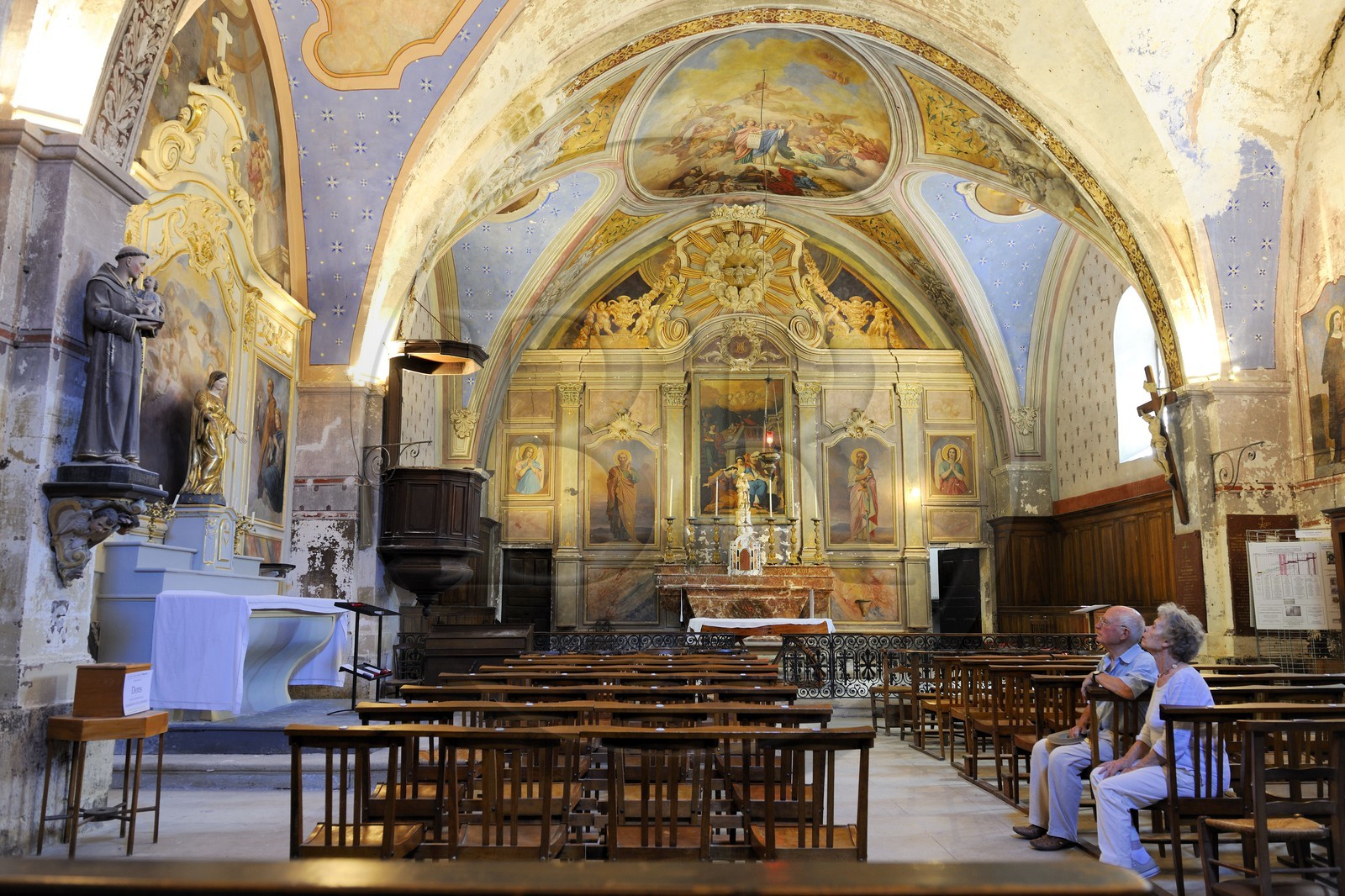 France, Hérault (34), Villeneuvette, ancienne manufacture royale, ancienne chapelle de la famille Maistre, propriétaires de la manufacture de 1803 à 1954