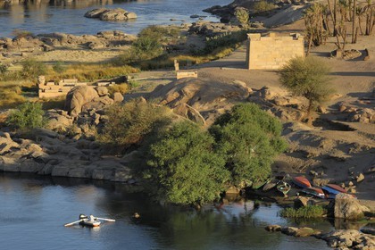 Egypt, Upper Egypt, Nubia, Nile Valley, Aswan, Elephantine Island, archeological excavations site of Satis and Khnoum temples