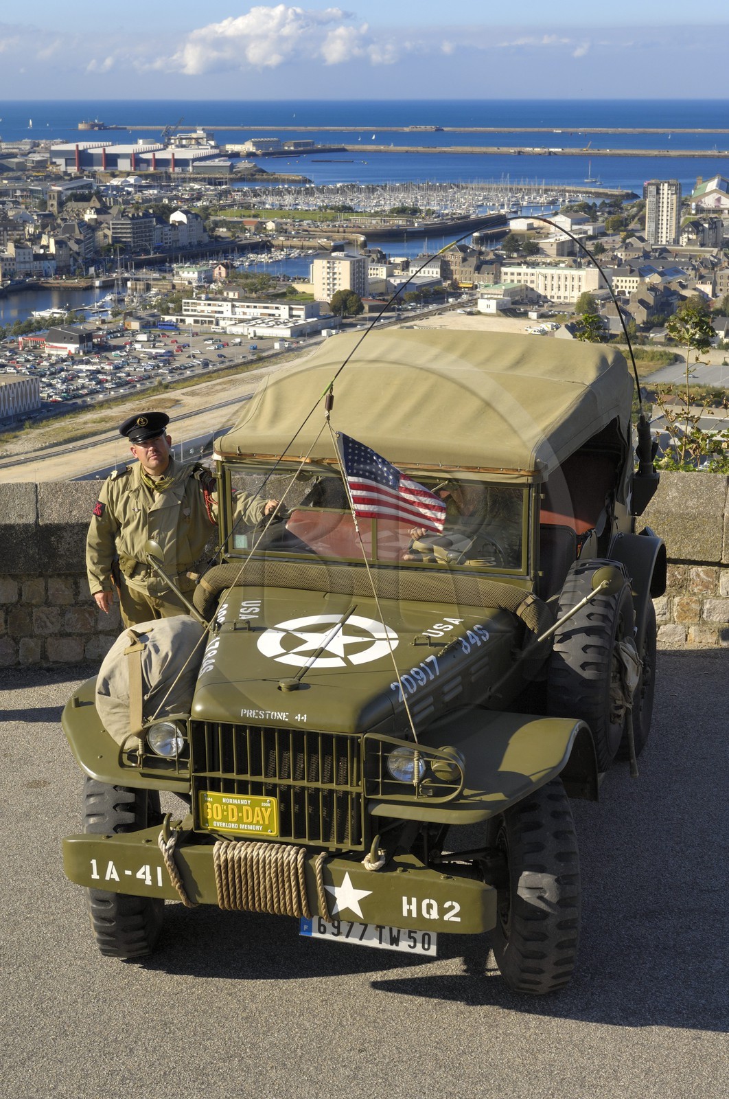France, Manche, Cherbourg, Fort du Roule, musee de la Liberation (Liberation's museum), historical reconstitution of the Normandy landings for the Journee du Patrimoine (French Heritage Day), US army soldiers