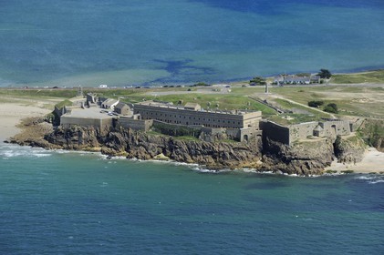 France, Morbihan, Quiberon  peninsula (presqu'ile de Quiberon), Penthievre Fort (aerial view)