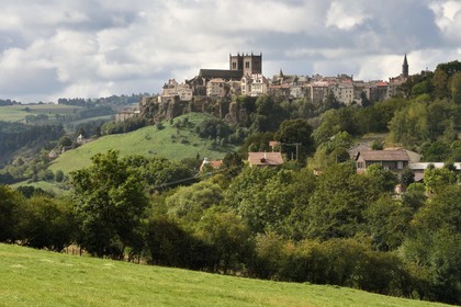 France, Cantal, Saint Flour, the upper town is located on the Planeze, a large volcanic plateau in Cantal