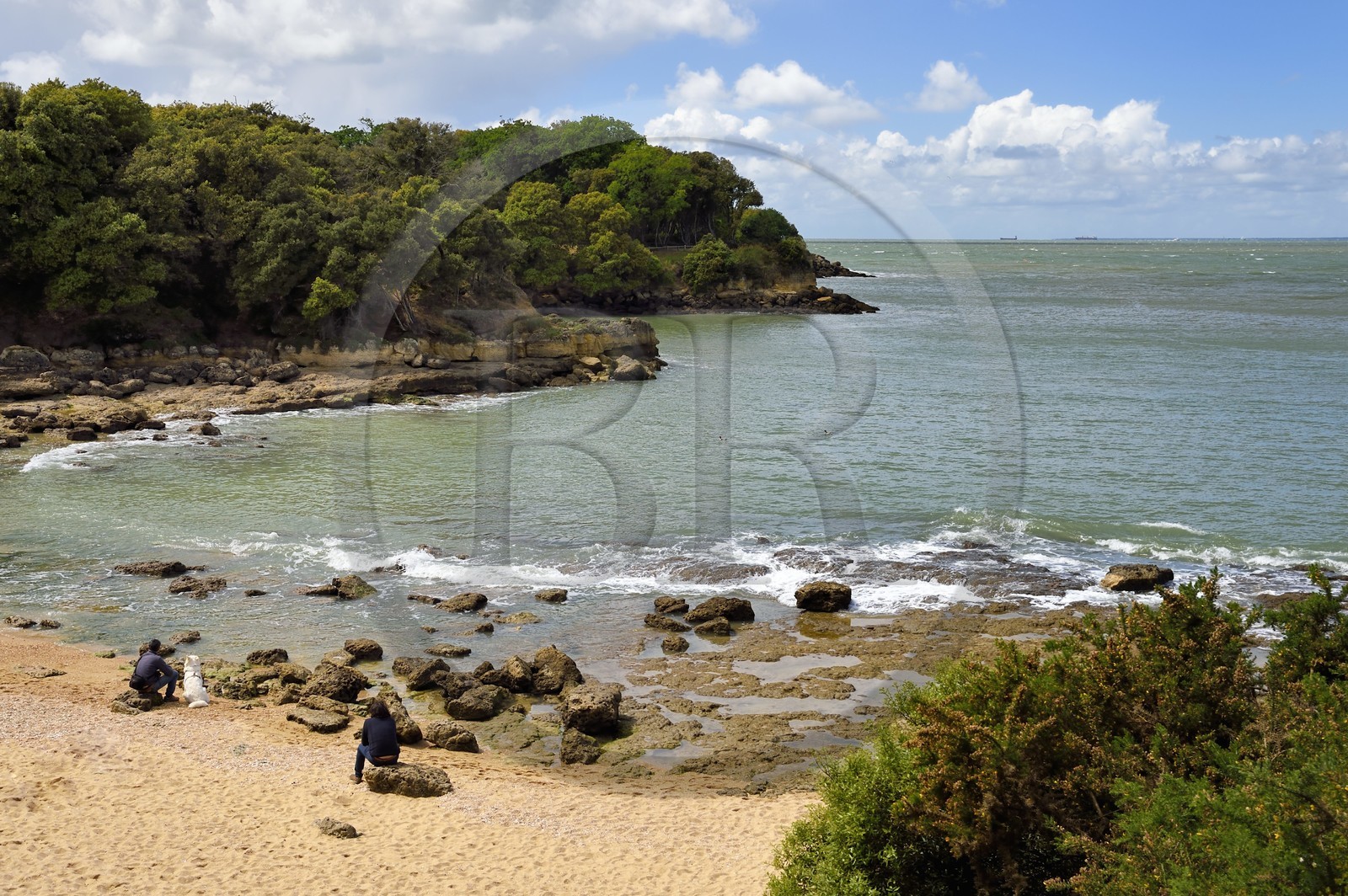 France, Charente-Maritime (17), Ile d'Aix, la crique de la plage des Sables d’Or