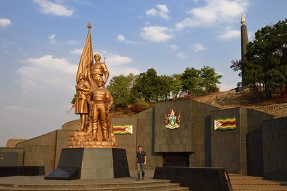 Zimbabwe, Harare, burial ground and national monument to commemorate Patriotic Front guerrillas killed during the Rhodesian Bush War, the statue of the unknown soldier