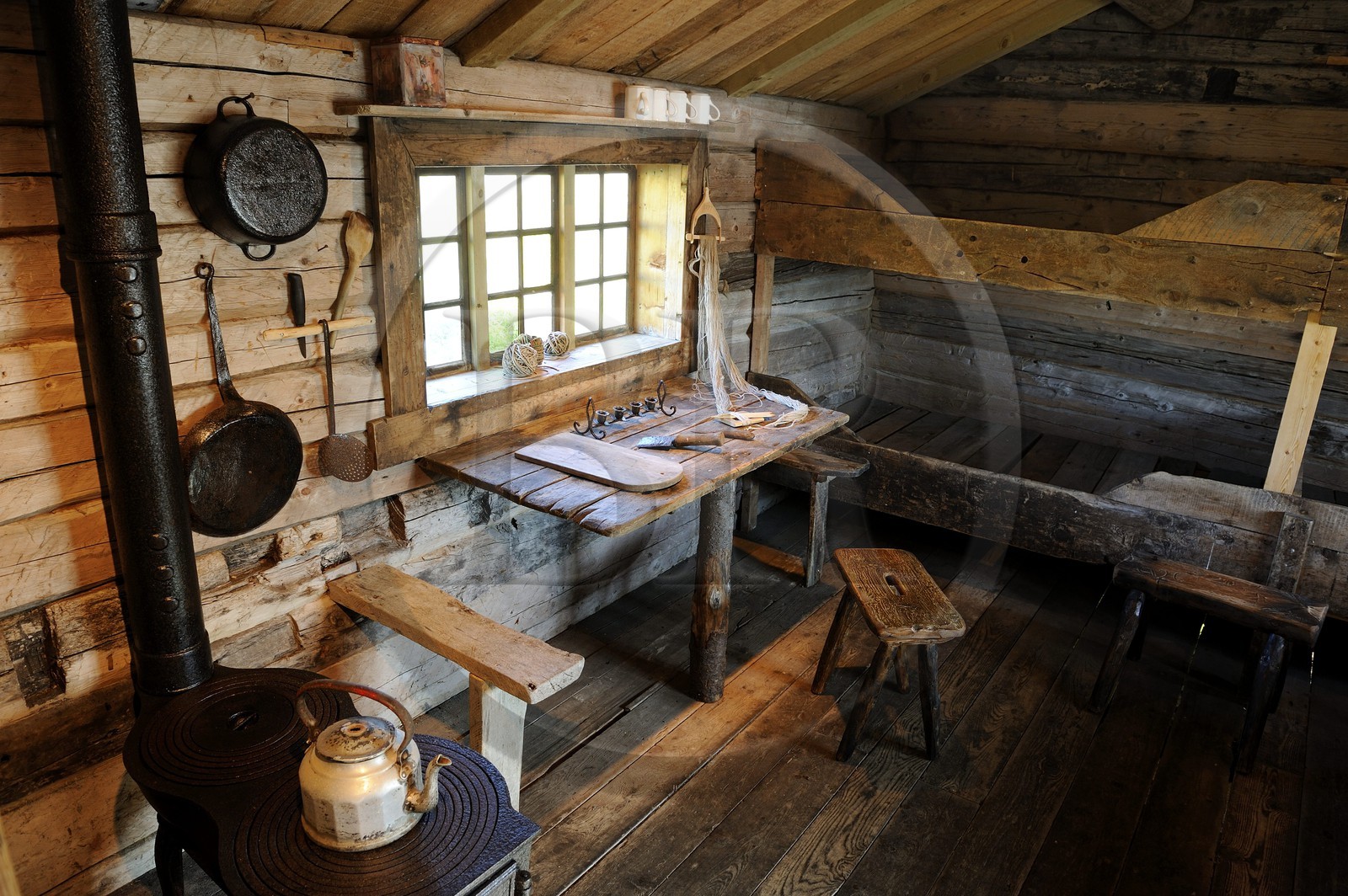 Norvège, Nordland, Iles Lofoten, Kabelvag - Storvagen, musée des Lofoten (Museum Nord-Lofotmuseet), rorbu (ancienne cabane de pêcheurs)