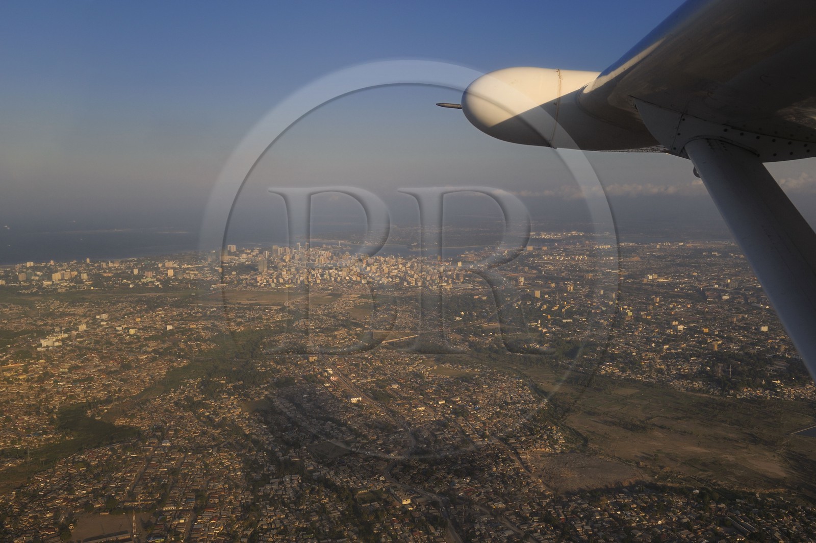 Tanzania, Dar es-Salaam and its suburbs along the Indian Ocean (aerial view)