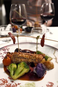 France, Dordogne, Perigord Noir, Dordogne valley, Sarlat la Caneda, passage Henri de Ségogne, restaurant Les Jardins d'Harmonie