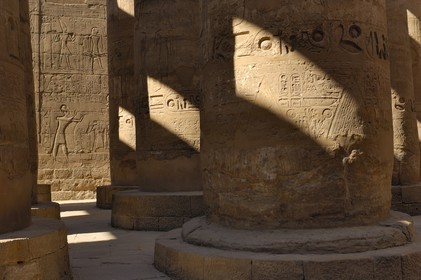 Egypte, Haute Egypte, vallée du Nil, Louxor, Karnak, classé Patrimoine Mondial de l'UNESCO, Grande Salle Hypostyle