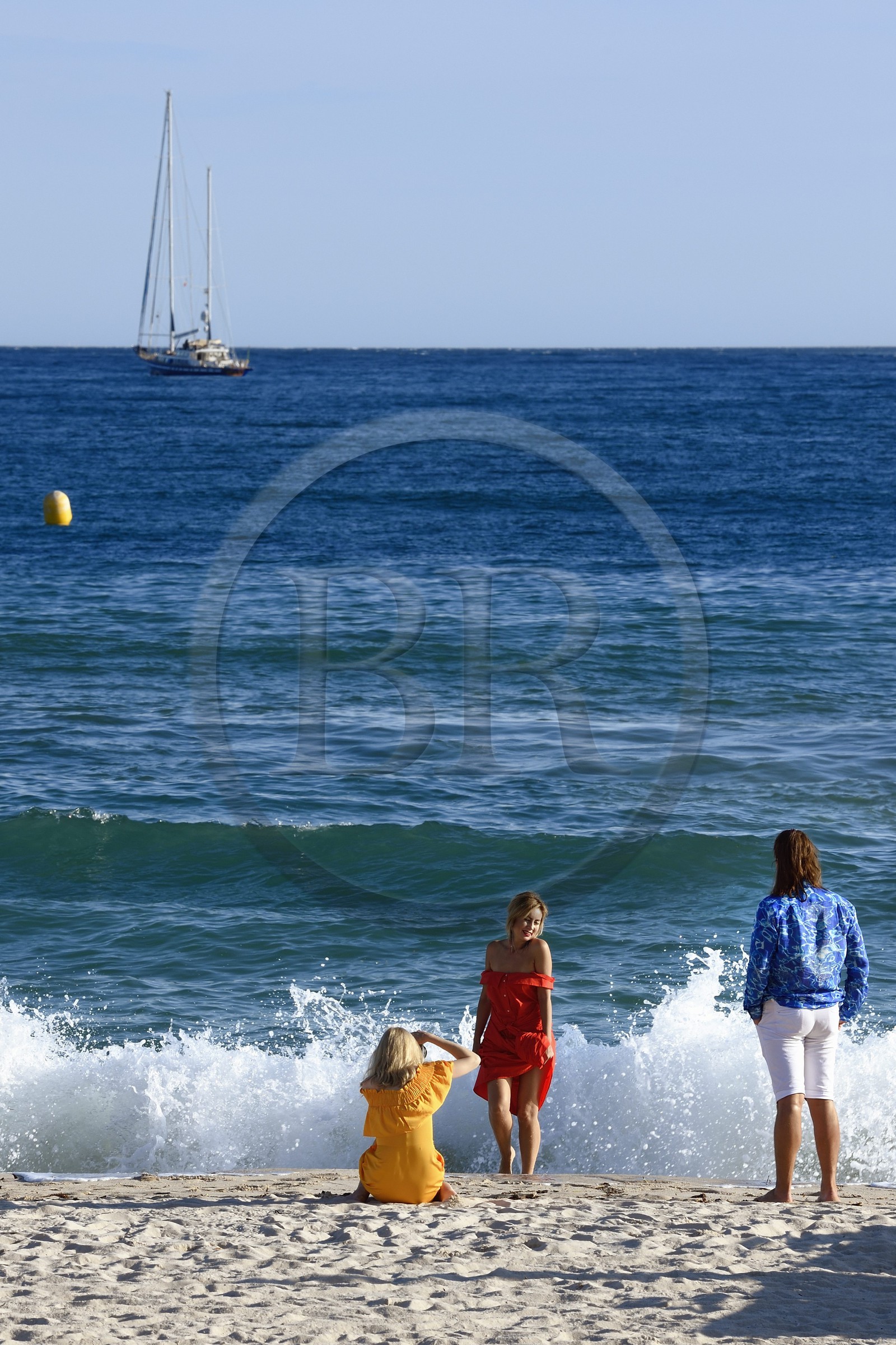 France, Alpes-Maritimes (06), Cannes, plage de la Croisette, scéance de photos