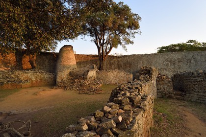 Zimbabwe, Masvingo province, the ruins of the archaeological site of Great Zimbabwe, UNESCO World Heritage List, 10th-15th century, the conical tower inside the Great Enclosure