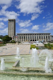 France, Seine-Maritime (76), Le Havre, Centre-ville reconstruit du Havre par Auguste Perret classé Patrimoine Mondial de l'UNESCO, l'Hotel de Ville de Perret (1958)