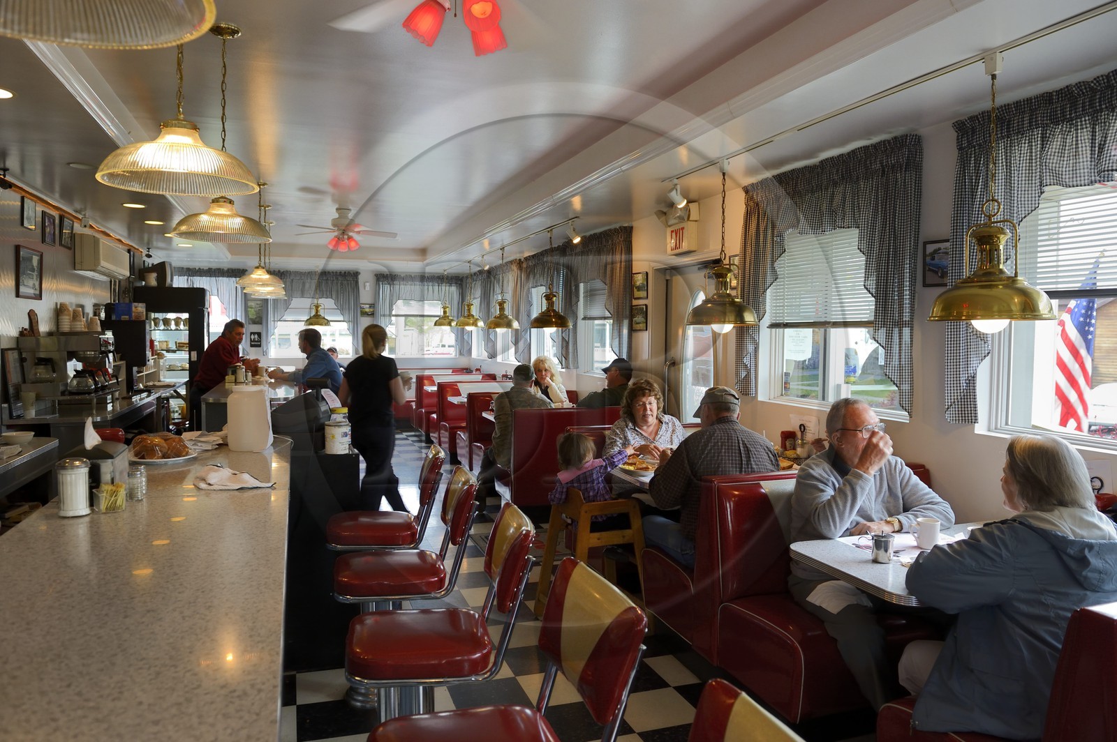 Etats-Unis, New York, Copake, petit déjeuner dans un dinner