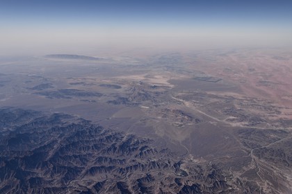 United Arab Emirates, southern mountains of Ras al-Khaimah to the Oman border (aerial view)