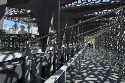 France, Bouches-du-Rhône (13), Marseille, MuCEM (Musée des civilisations de l'Europe et de la Méditerranée) par les architectes Rudy Ricciotti et R. Carta