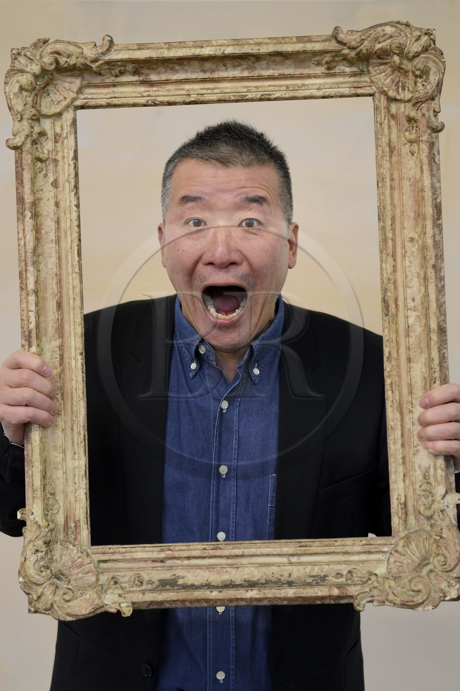 France, the artist painter Ru Xiaofan in his workshop in Les Lilas near Paris