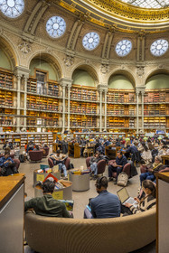 France, Paris (75), Bibliothèque Nationale de France (National Library of France), Richelieu site, the Oval Room both a reading room and a place for visitors