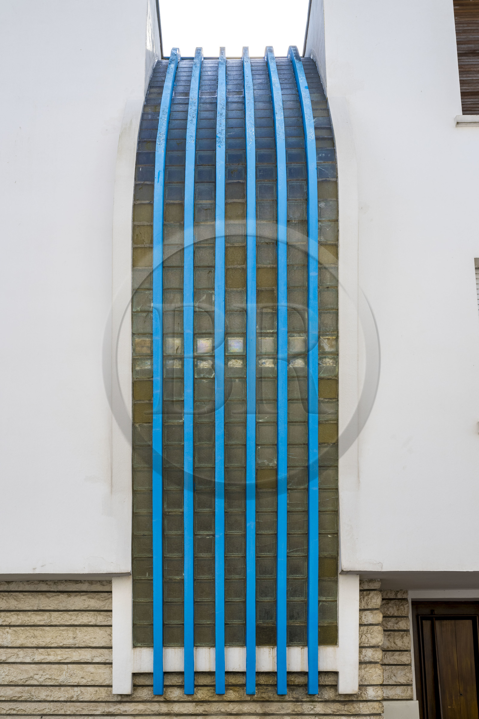 France, Charente-Maritime, Royan, Rue de Foncillon, the villa Le Grille-Pain (the toaster) (1953) by architects Pierre Marmouget and Edouard Pinet