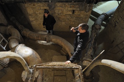 France, Yvelines, Chateau de Versailles, listed as World Heritage by UNESCO, the underground hydraulic system of the fountains