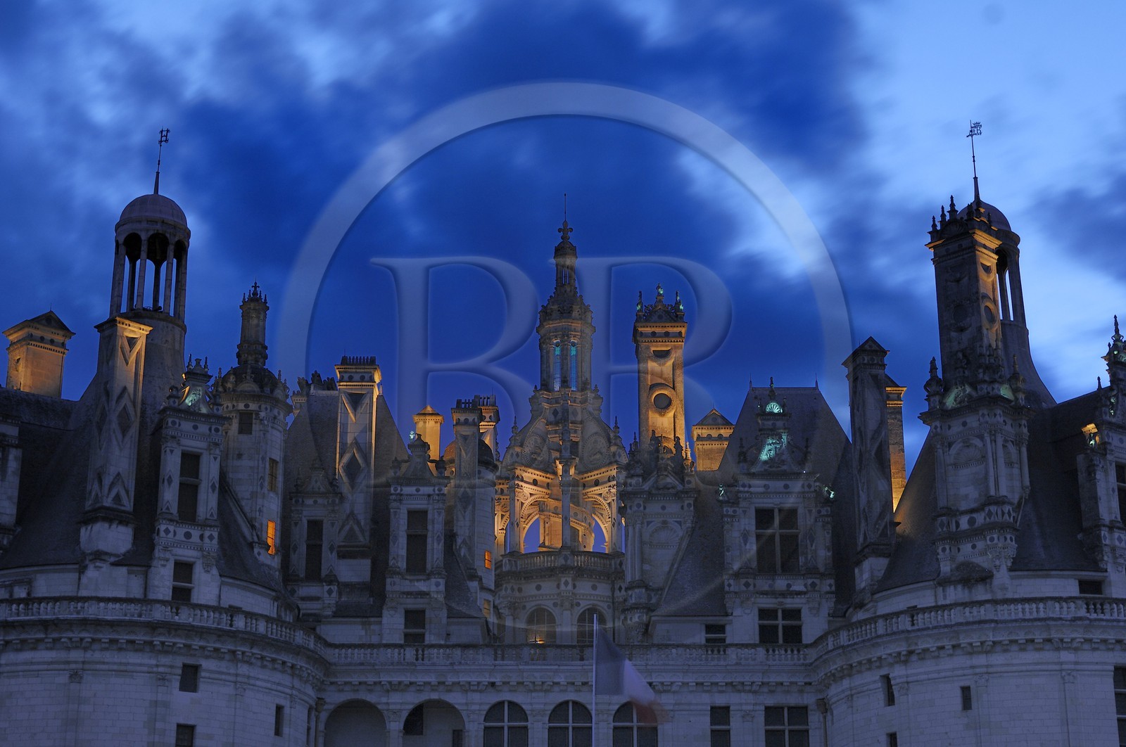 France, Loir et Cher (41), Vallée de la Loire classée Patrimoine Mondial de l' UNESCO, château de Chambord de nuit