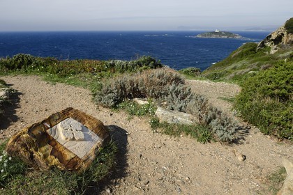 France, Var, Ile des Embiez, Pointe du Coucoussa, tomb of Paul Ricard