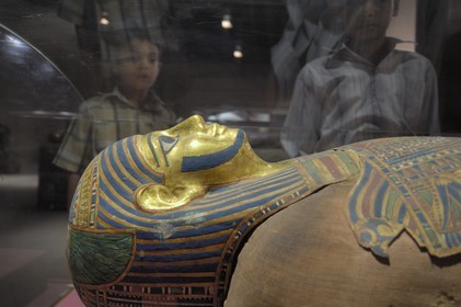 Egypte, Haute Egypte, Nubie, vallée du Nil, Assouan, musée de la Nubie, sarcophage