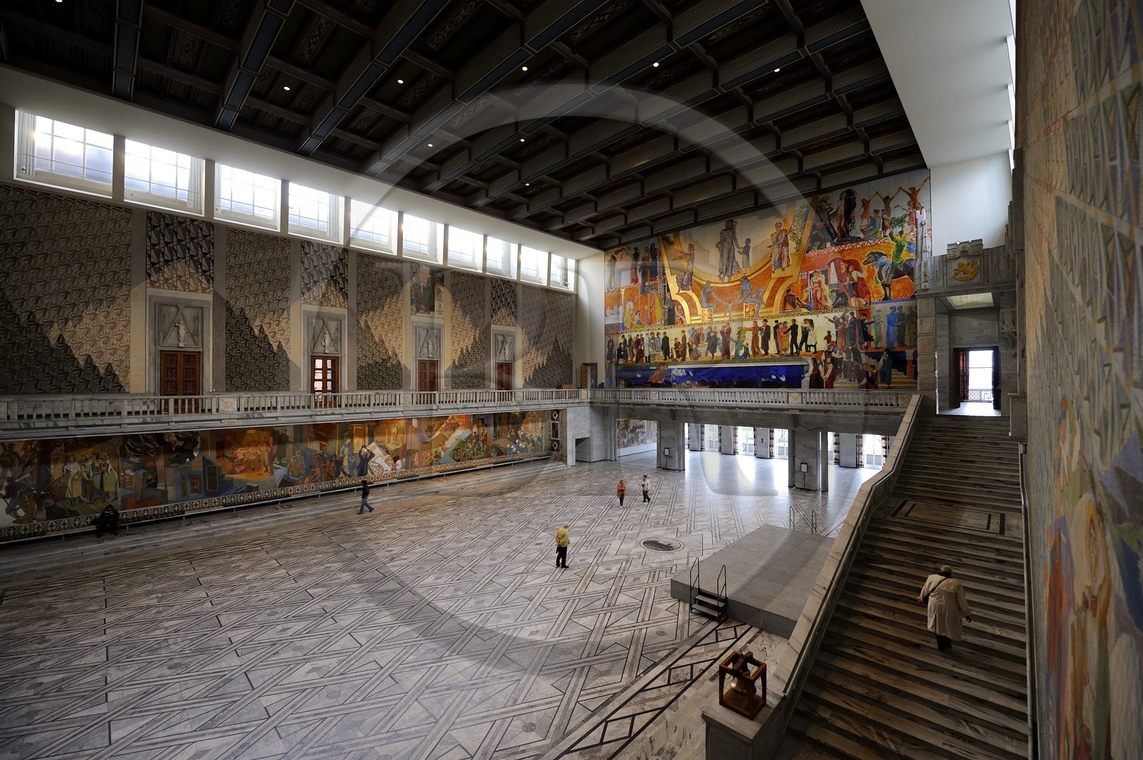 Norvège, Oslo, l'hôtel de Ville (Radhuset), salle de l'Hôtel de ville d'Oslo où est remis chaque année le Prix Nobel de la Paix
