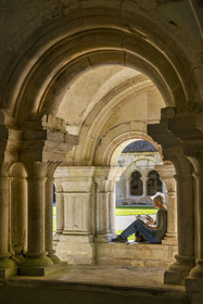 France, Cote d'Or, Marmagne, the Cistercian Abbey of Fontenay listed as World Heritage by UNESCO, the cloister