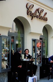 Austria, Styria, Graz, historic center listed as World Heritage by UNESCO, Herrengasse (street), the famous Sacher Café has opened a branch at Graz, in 2003
