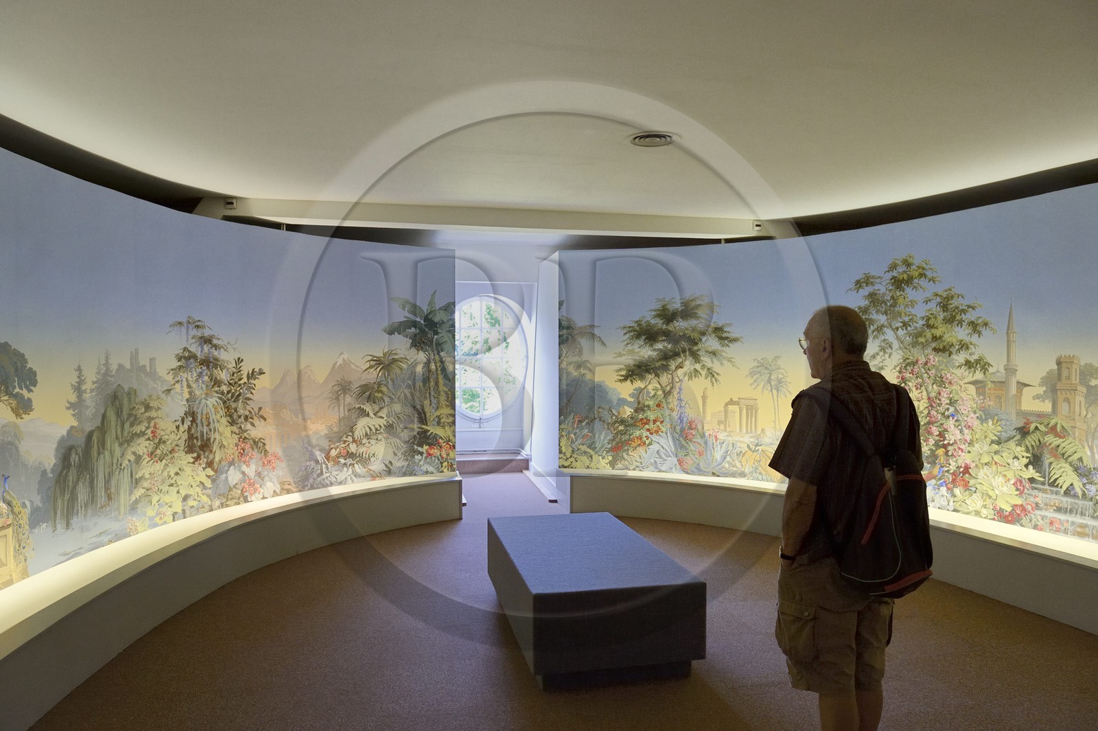 France, Haut-Rhin (68), Mulhouse,  Rixheim, musée du papier peint, panoramique de la manufacture Jean Zuber, décor Eldorado