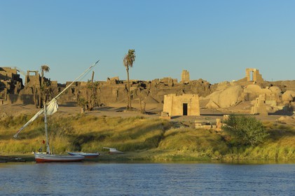Egypt, Upper Egypt, Nubia, Nile Valley, Aswan, Elephantine Island, archeological excavations site of Satis and Khnoum temples