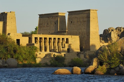 Egypte, Haute-Egypte, Nubie, vallée du Nil, Assouan, île d'Agilka, Philae classé Patrimoine Mondial de l'UNESCO, le temple d'Isis