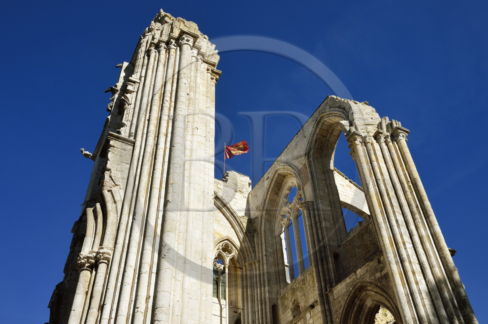 France, Seine-Maritime (76), Pays de Caux, Parc naturel régional des Boucles de la Seine normande, Saint-Wandrille-Rançon, abbaye Saint-Wandrille de Fontenelle, abbaye bénédictine fondée au VIIe siècle, l'ancienne abbatiale