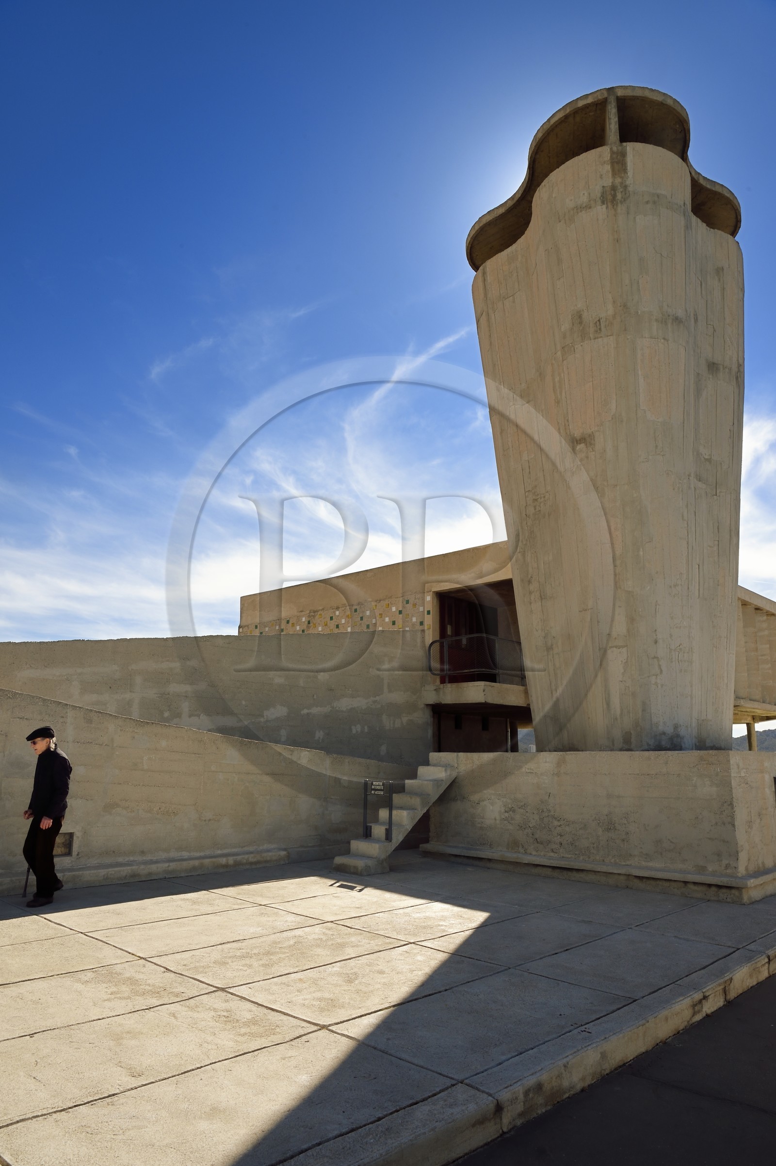 France, Bouches-du-Rhône (13), Marseille, oeuvre architecturale de Le Corbusier, classée Patrimoine Mondial de l'UNESCO, la Cité Radieuse par l'architecte Le Corbusier, le toit-terrasse