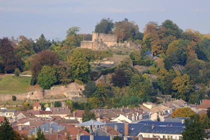 France, Vosges, Epinal, ruins of the castle dominating the city