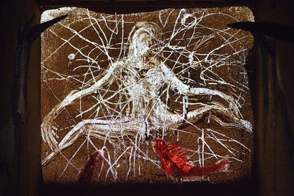 France, Var (83), Iles d'Hyères, parc national de Port Cros, Ile de Porquerolles, la Fondation Carmignac, l'exposition Ressac oeuvre de Miquel Barcelo métamorphose toute la galerie voutée de la Villa