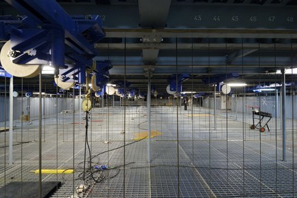 France, Paris (75), Opéra Garnier, le gril qui surplombe les cintres dans la cage de scène
