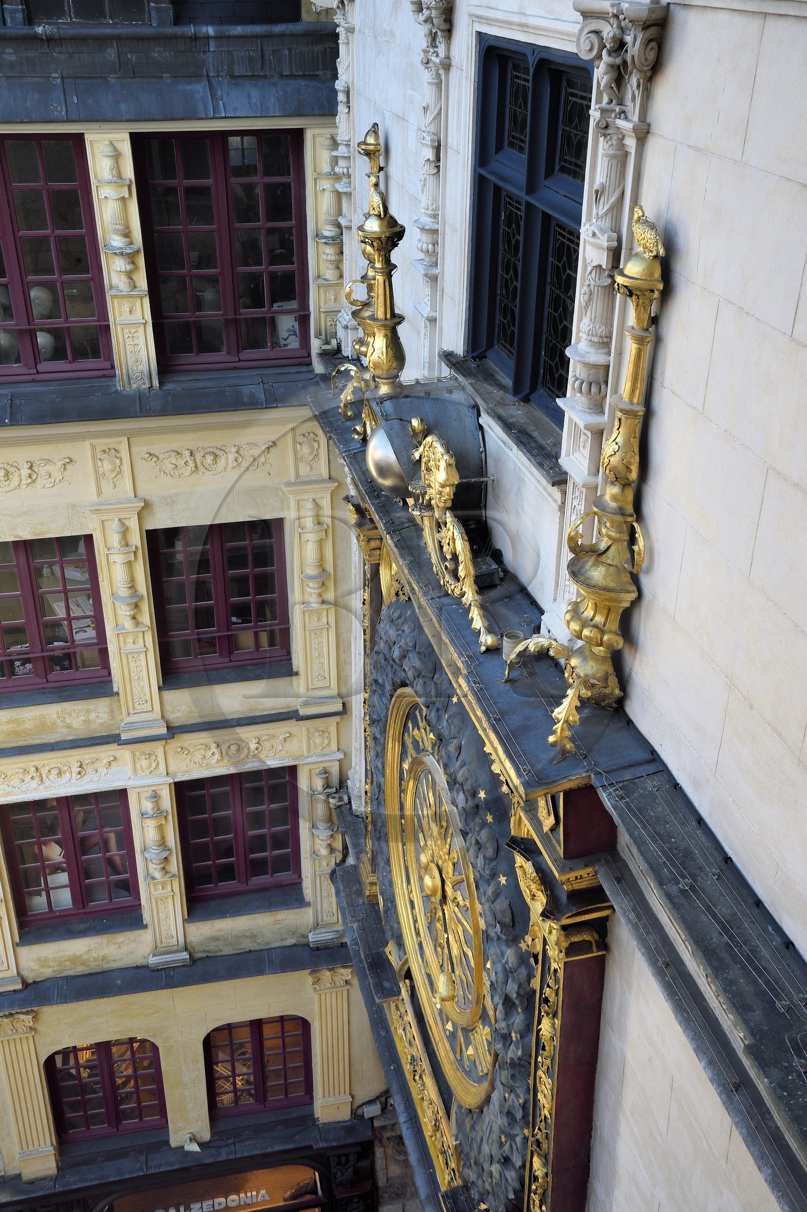 France, Seine-Maritime (76), Rouen, le Gros-Horloge, horloge astronomique avec un mécanisme du XIVe siècle et un cadran du XVIe siècle