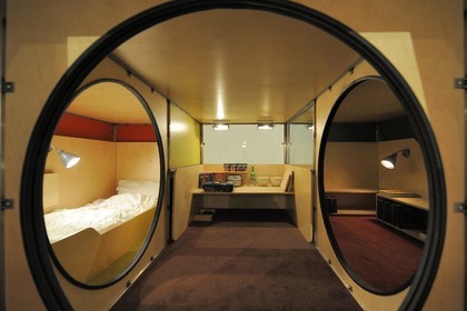 Switzerland, Basel, the Schaulager by the architects Herzog and de Meuron, work of art by the artist Andrea Zittel