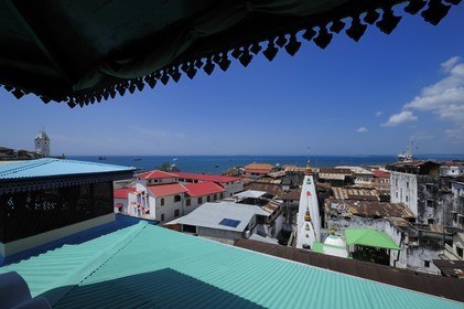 Tanzania, Zanzibar Archipelago, Unguja island (Zanzibar), Stone Town, listed as World Heritage by UNESCO, the old city and a hindu temple