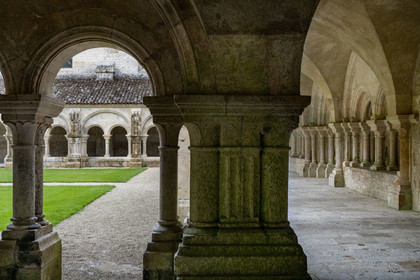 France, Cote d'Or, Marmagne, the Cistercian Abbey of Fontenay listed as World Heritage by UNESCO, the cloister