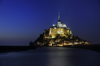 France, Manche, Mont Saint Michel, listed as World Heritage by UNESCO, and the Couesnon River