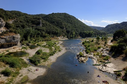 France, Gard, region of the Pays d'Uzege, the river Gardon at Collias