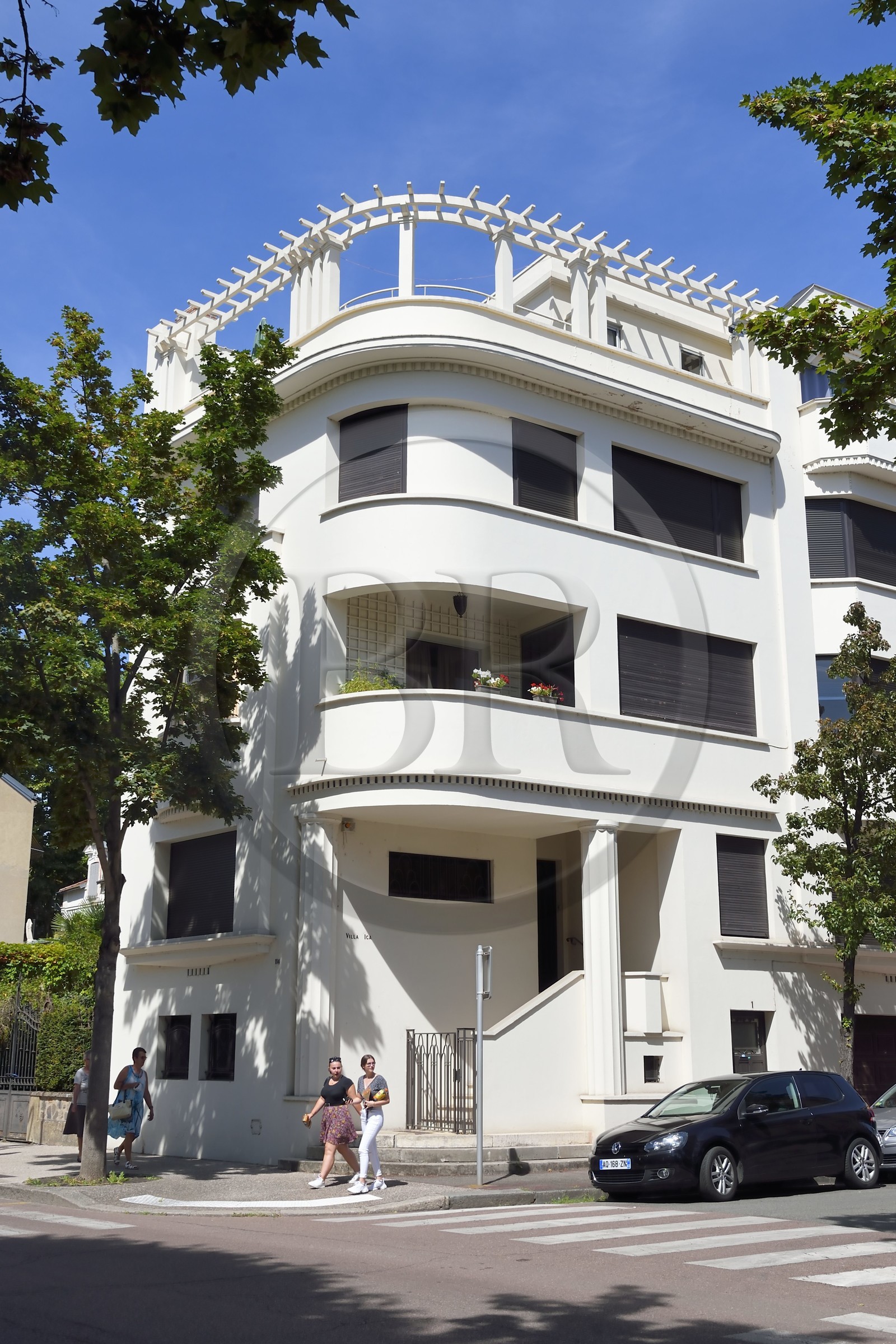 France, Allier (03), Vichy, villa Ica de style art Déco, résidence de l'ambassadeur Suisse de juillet 1940 à août 1944, à l'angle du boulevard des Etats-Unis et de la rue Prunelle