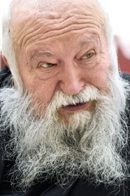 France, Paris, Galerie RX, Hermann Nitsch, Hermann Nitsch, contemporary Austrian artist, co-founder of the Wiener Aktionismus movement (Viennese Actionism)