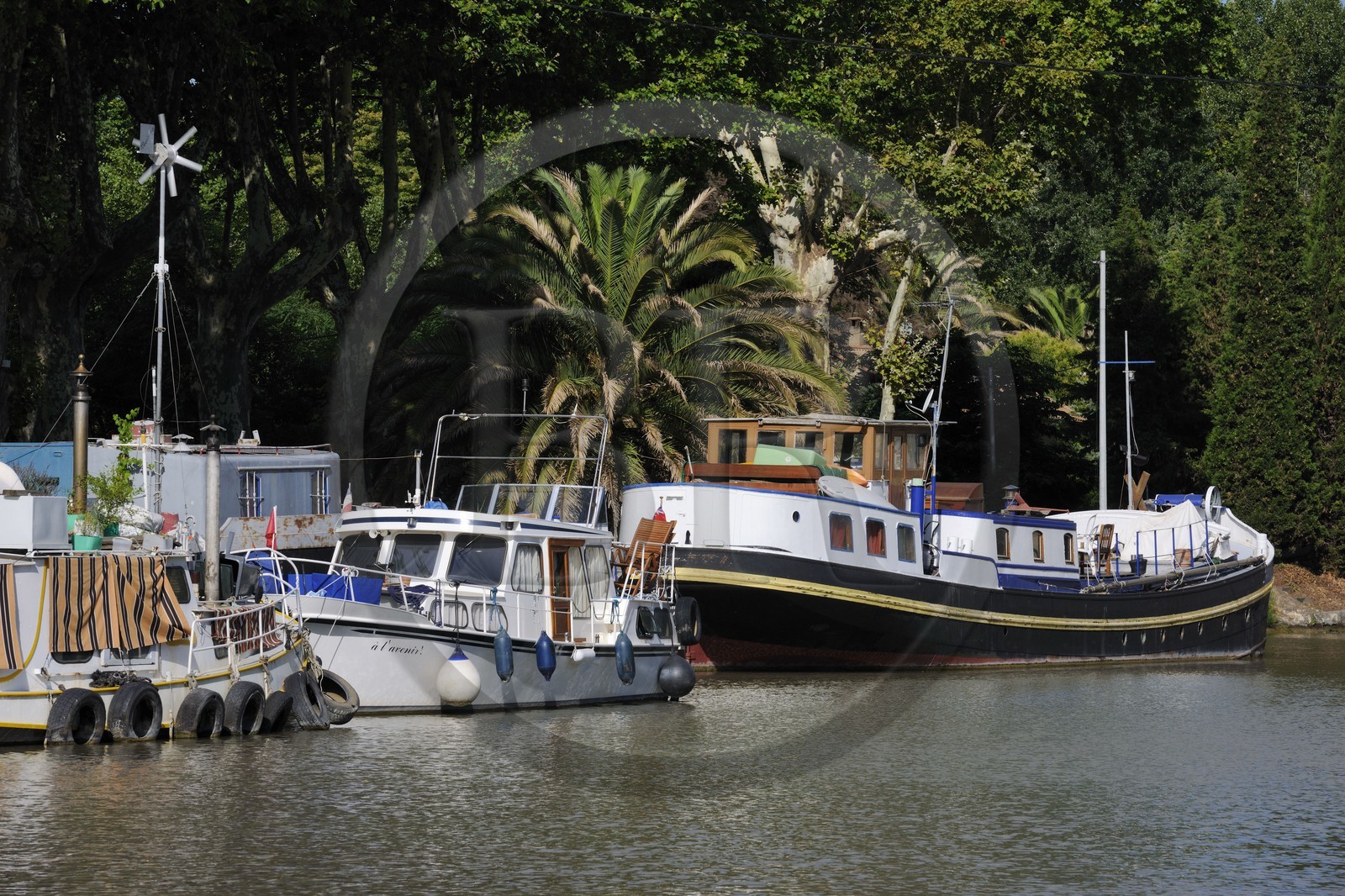 France, Hérault (34), Béziers, Canal du Midi, classé Patrimoine Mondial de l'UNESCO, le Port Neuf