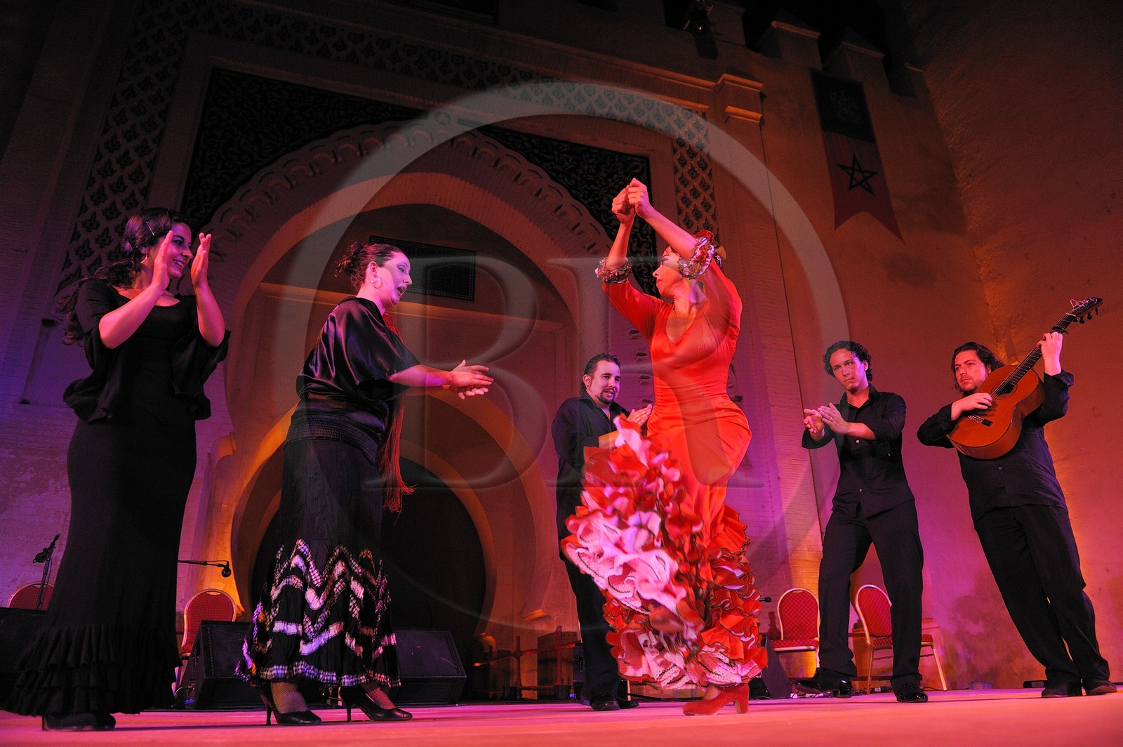 Maroc, Moyen Atlas, Fès, ville impériale, le festival de Musiques Sacrées du Monde, danse et chant Flamenco de la compagnie Belen Maya (Espagne)